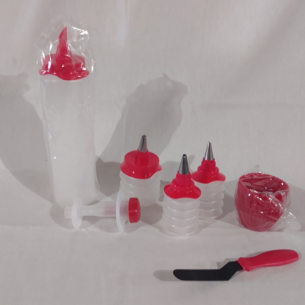 NEW Prepology Red Complete 18 PC Cupcake Set